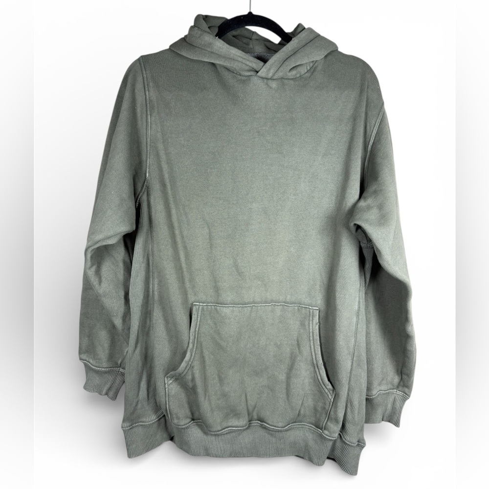 Aerie Sweatshirt Small Green Hoodie Distressed Oversized Slouchy Cozy Boho